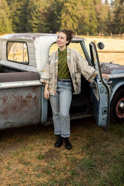 TAKE MY HAND FLEECE COTTAGE KIMONO