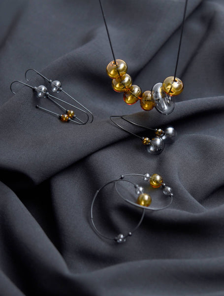 ODETTE NECKLACE - AQUA/AMBER