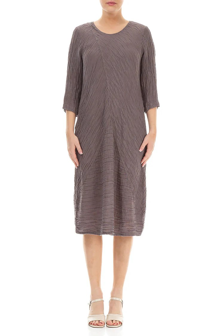 CRINKLED TRUFFLE SILK DRESS