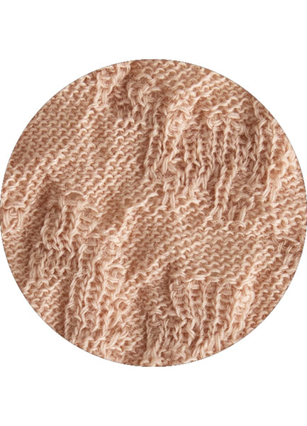 MERINO WOOL PONCHO 390 - NUDE - ONE LEFT!
