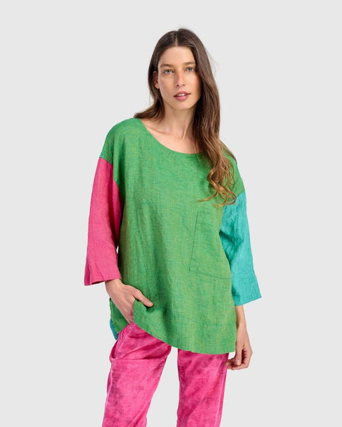 TROPICAL RESORT LINEN TOP