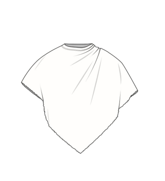 MERINO WOOL PONCHO 1001 - PINK MELANGE