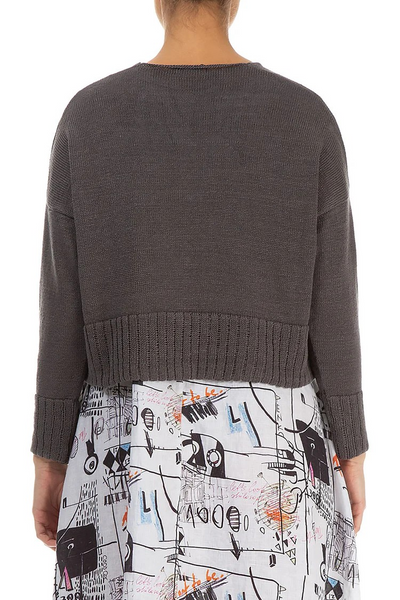 RIBBED HEM LINEN CARDIGAN