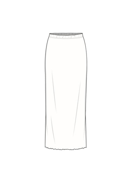 MERINO WOOL SKIRT 5005 - GREY STRIPE