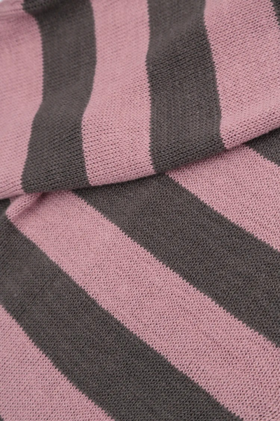 STRIPE MAUVE PINK LINEN KNIT TOP