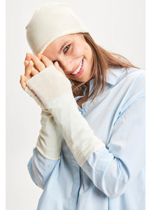 MERINO WOOL WRIST WARMERS - MIST BLUE