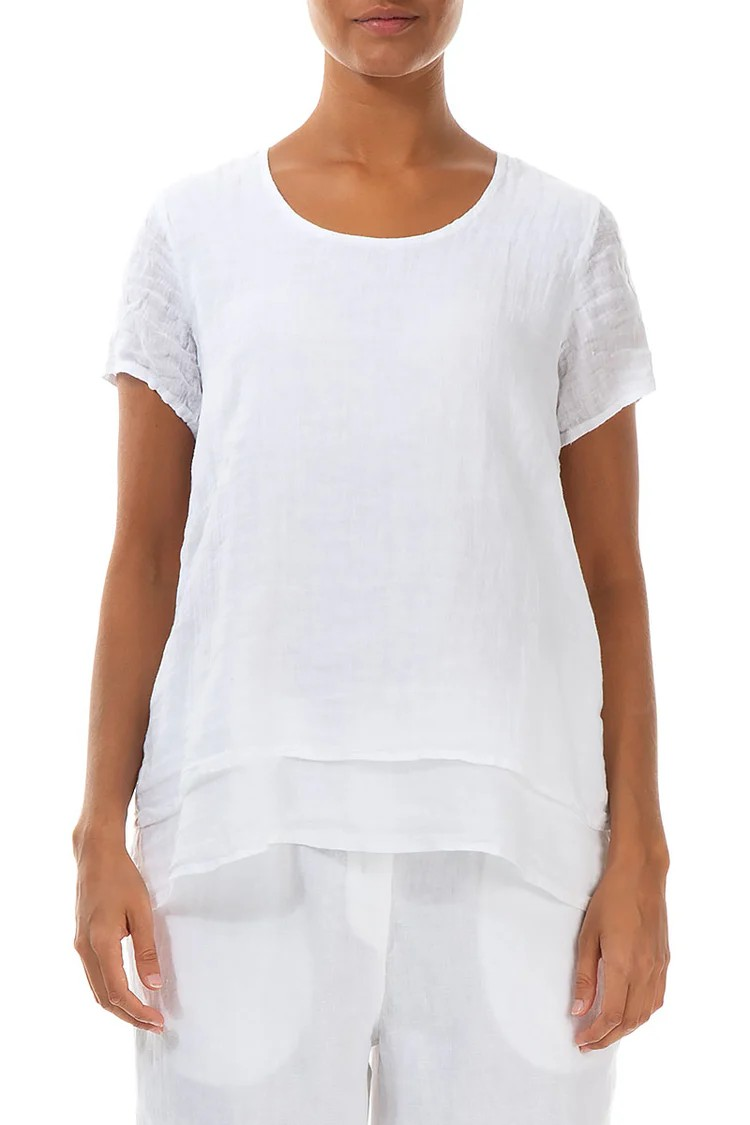LAYERED GAUZE LINEN TOP