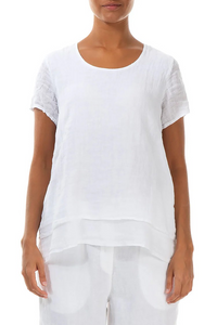 LAYERED GAUZE LINEN TOP