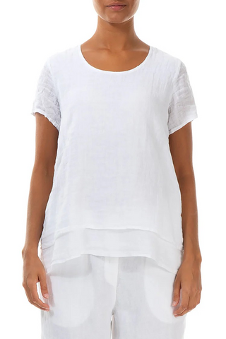 LAYERED GAUZE LINEN TOP