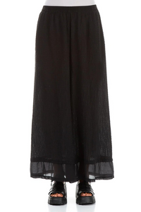 TEXTURED WIDE SILK PANTS
