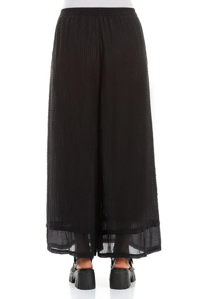 TEXTURED WIDE SILK PANTS