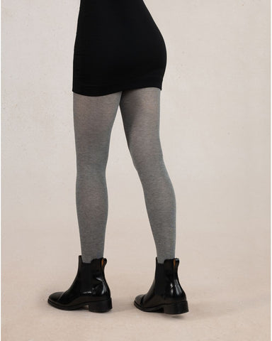 VELVET COTTON TIGHTS - GREY