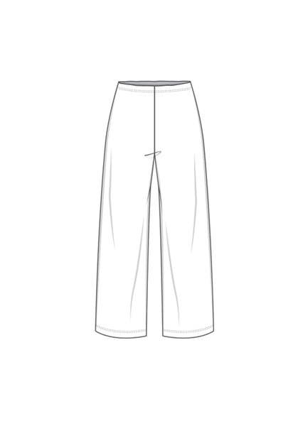 BAMBOO WIDE PANTS 3605 - AUBERGINE