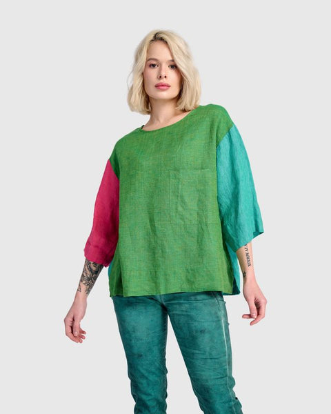 TROPICAL RESORT LINEN TOP