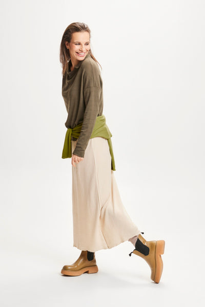 MERINO WOOL SKIRT 5004 - ALMOND MILK