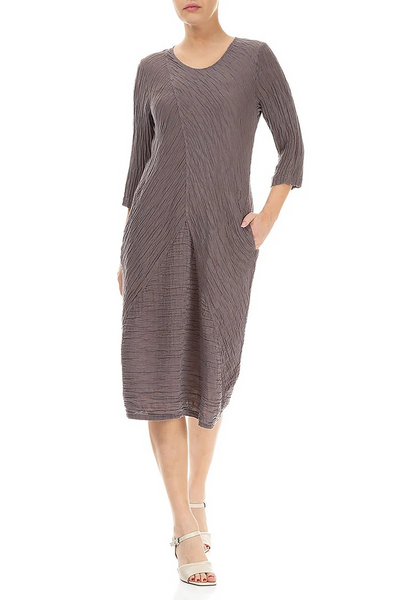 CRINKLED TRUFFLE SILK DRESS