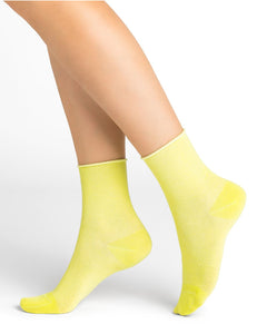 COTTON ANKLE SOCKS - CANARY YELLOW