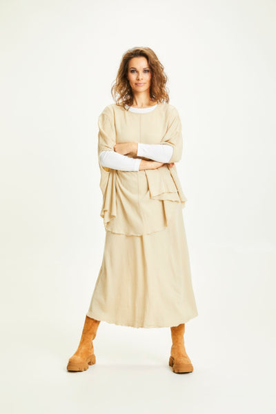 MERINO WOOL SKIRT 5004 - ALMOND MILK