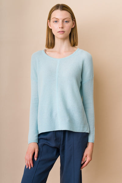 EASY FIT CASHMERE SWEATER - AQUA-LAST ONE, L