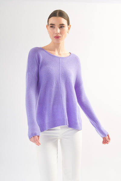 EASY FIT CASHMERE SWEATER - LILAC