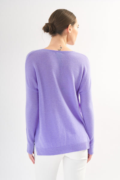 EASY FIT CASHMERE SWEATER - LILAC