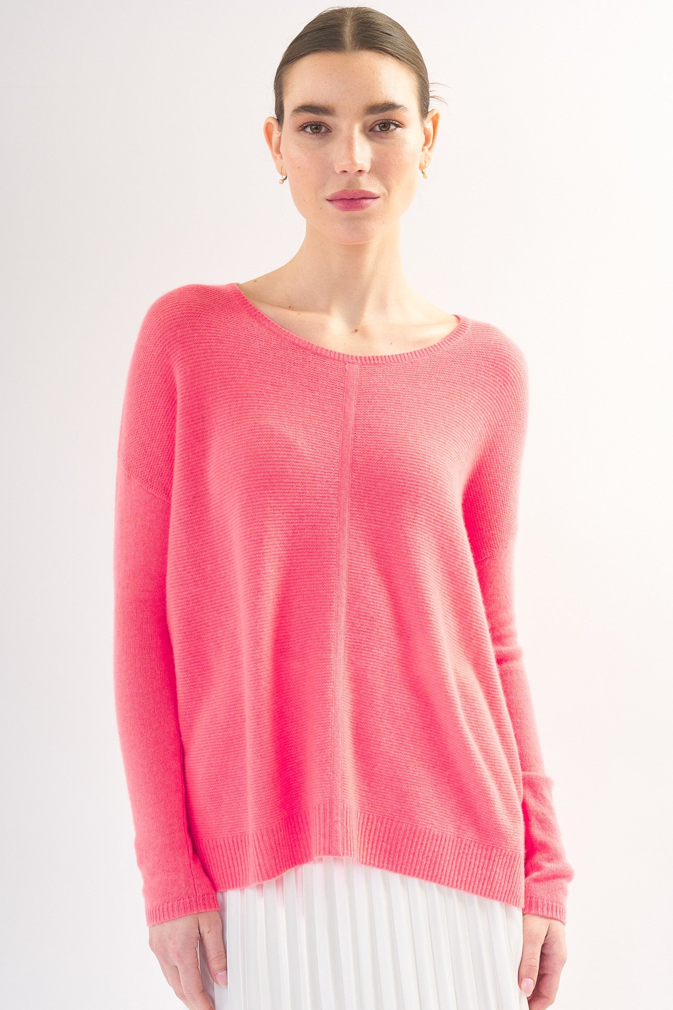 EASY FIT CASHMERE SWEATER - CORAL