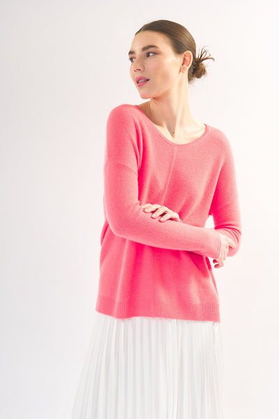 EASY FIT CASHMERE SWEATER - CORAL