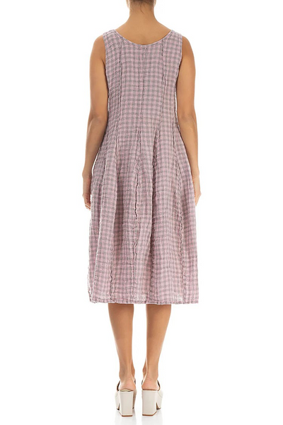 PINK CHECK LINEN DRESS