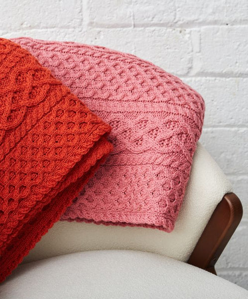 KNITTED ARAN BLANKET