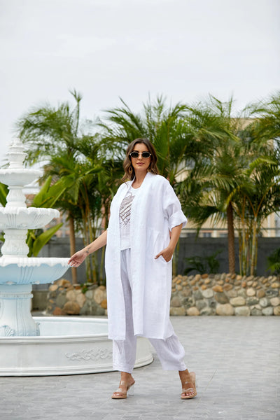 TESSA DUSTER COAT - WHITE