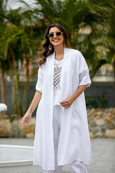 TESSA DUSTER COAT - WHITE