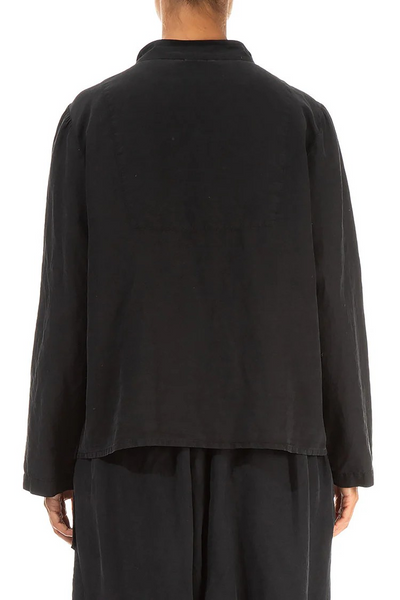 SLANTED POCKET SILK LINEN JACKET
