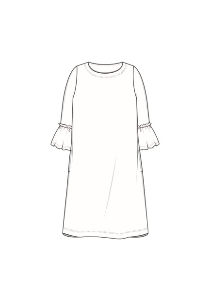 MERINO WOOL DRESS 7030 - AUBERGINE